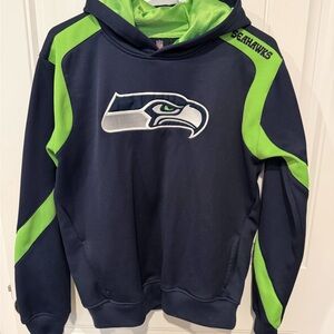 NFL Team Apparel Navy and Lime Hoodie Yth LG W Sm